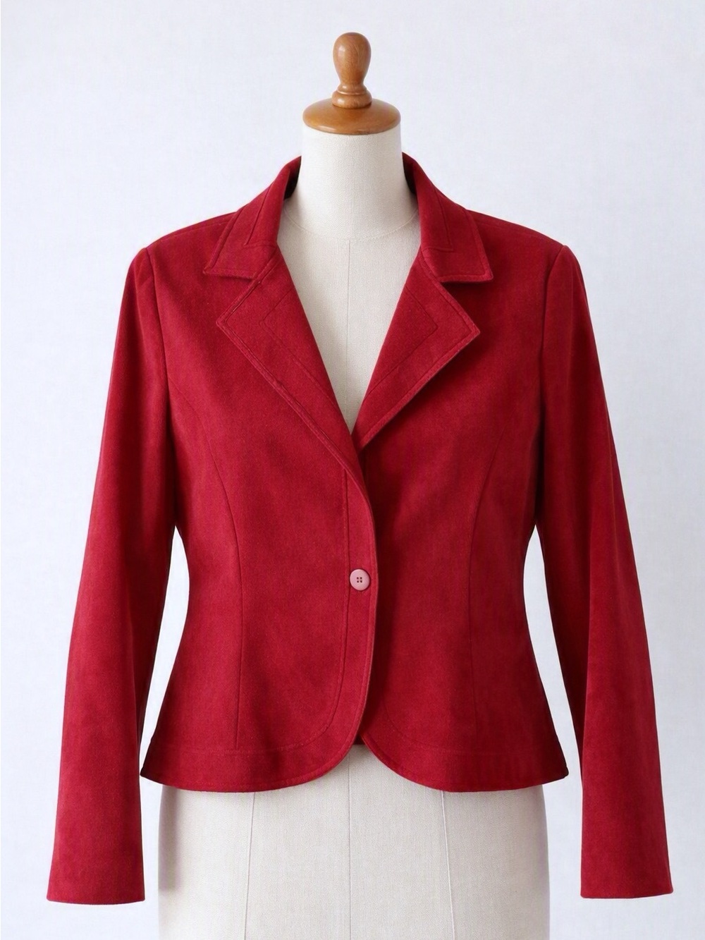 Vintage Brodkin UltraSuede Rich Red BlazerJacket Size 14 Large